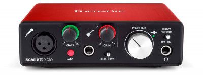 FOCUSRITE Scarlett Solo 2nd Gen USB аудио интерфейс, 2 входа/2 выхода