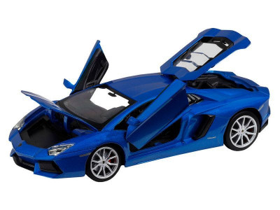 Машина "АВТОПАНОРАМА" Lamborghini Aventador Coup?, 1/24, синий, свет, звук, в/к 24,5*12,5*10,5 см