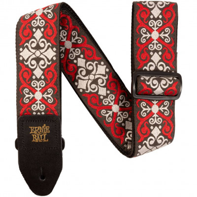 Ремень для электрогитары или акустической гитары жаккард ERNIE BALL 4695 Jacquard Red Trellis