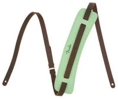 FENDER ORIGINAL STRAP SG кожаный гитарный ремень с зеленым наплечником