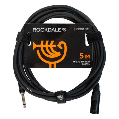 Микрофонный кабель ROCKDALE MN001-5M, XLR male X mono jack male, 5 м