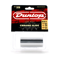 DUNLOP 320 Chromed Steel Medium LARGE LONG (22 x 25.4 x 60mm, rs 12-13) слайд стальной хромированный