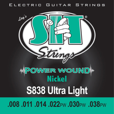 SIT S838 POWER WOUND Ultra Light струны для электрогитары (8-11-14-22-30-38) ультра легкого натяжения