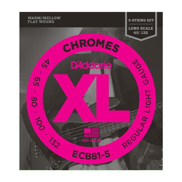 D'ADDARIO ECB81-5, Light, 45-132, Long Scale струны для 5-струнной бас-гитары