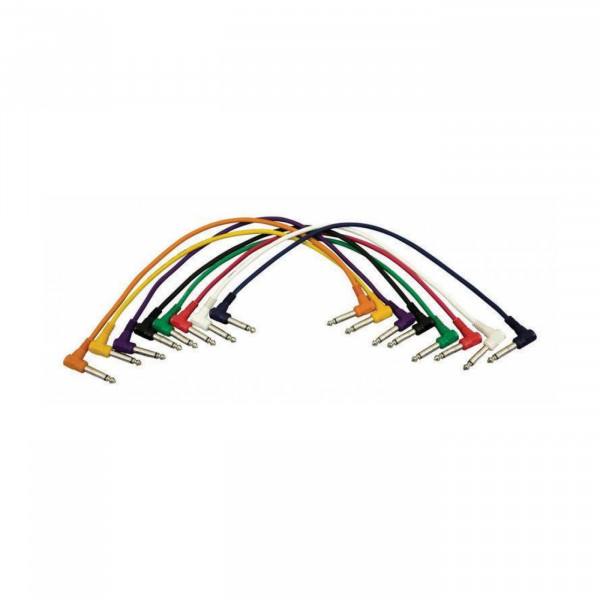 OnStage PC18-17QTR-R - комплект кабелей, 6,3 джек угловой <-> 6,3 джек угловой, 43,18см ,(8 цветов)
