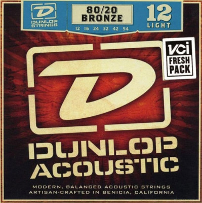 DUNLOP DAB 80/20 Bronze Light 12-54 струны для акустической вестерн-гитары