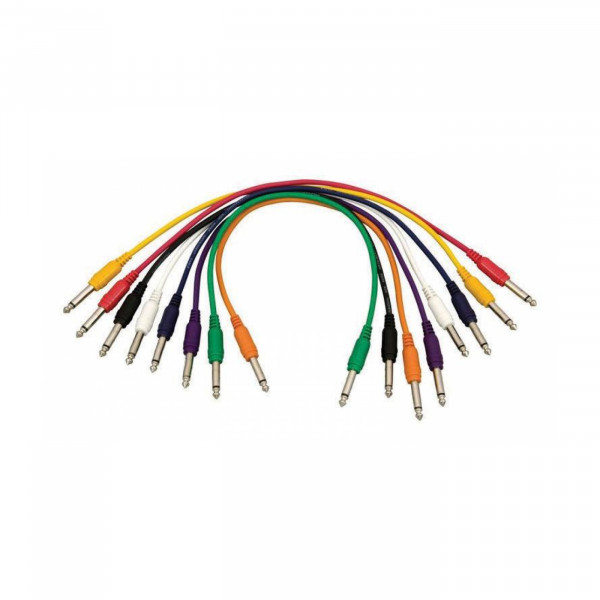 OnStage PC18-17QTR-S - комплект кабелей, 6.3 mono Jack-6.3 mono Jack, 43,18см ,(8 цветов)