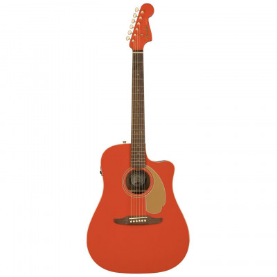 FENDER LTD ED Redondo Player Fiesta Red Gold Hardware электроакустическая гитара с чехлом
