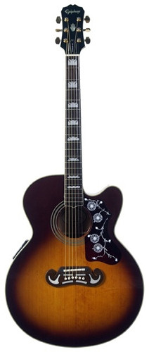 EPIPHONE EJ-200CE VINT. SUNBURST GLD HDWE W/SHADOW PREAMP электроакустика