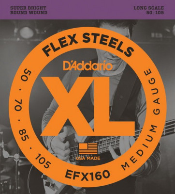 D'ADDARIO EFX160 Medium, 50-105, Long Scale струны для 4-струнной бас-гитары