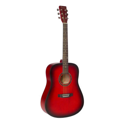 Акустическая гитара BEAUMONT DG80/RDS дредноут, корпус липа, цвет красный санбёрст, матовый