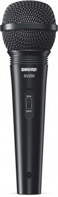 Вокальный кардиоидный динамический микрофон SHURE SV200-A с выключателем и кабелем XLR-XLR