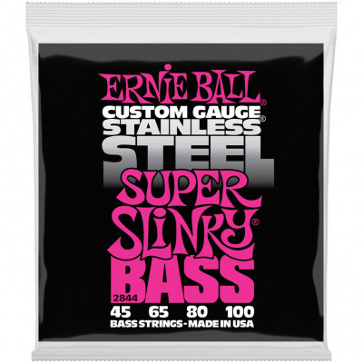 Комплект струн для бас-гитары ERNIE BALL 2844 Stainless Steel Bass калибр 45-100, Super Slinky