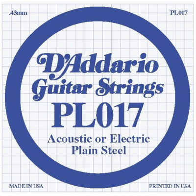 D'ADDARIO PL017 одиночная струна для акустической и электрогитары