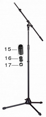 STAGG MIS-2024 BK микрофонная стойка с телескопическим журавлем 103-167см