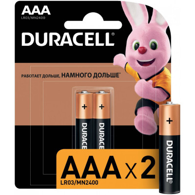 Батарейка тип AAA DURACELL LR03 BASIC CN уп 2 шт