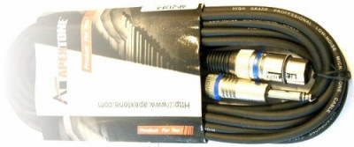 APEXTONE AP-2138-5, длина 5м,диаметр кабеля 6мм, разъемы: XLR(F)-Jack mono, цвет кабеля-черный кабель микрофонный 5 м XLR(F)-Jack mono