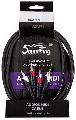 SOUNDKING BJJ207-5FT - аудио шнур (2хRCA - 2xRCA)