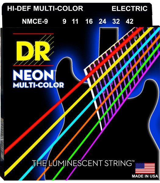 Комплект струн для электрогитары DR NMCE-9 HI-DEF NEON, 9-42