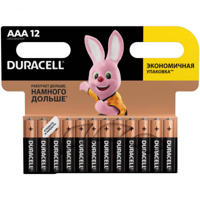 Батарейка тип AAA DURACELL LR03 BASIC уп 12 шт