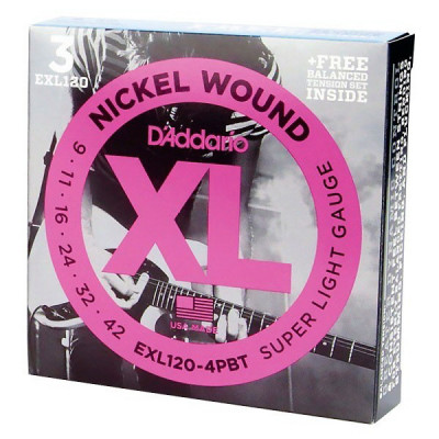 D'ADDARIO EXL120-4BT промокомплект струн для электрогитары