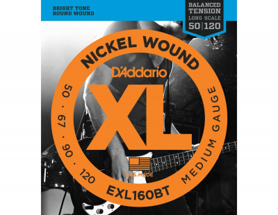 Струны для бас-гитары D'ADDARIO EXL160BT long 050-120