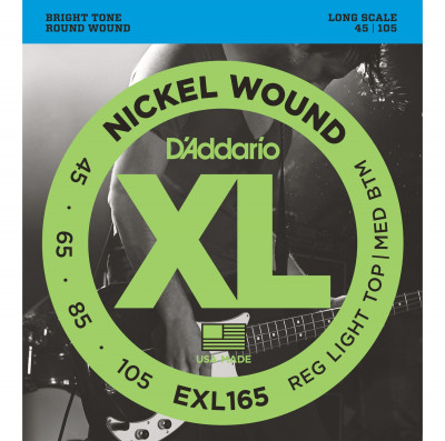Струны для бас-гитары D'ADDARIO EXL165 soft/reg, 045-105