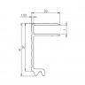 ADAM HALL 6146 - профиль алюминиевый (паз 7 мм), для крышки Длина 4 м (цена за 1 м)