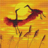 Картина мозаикой 30х30 ТАНЕЦ ЖУРАВЛЕЙ (квадрат) (14 цветов)