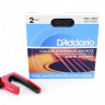 D'ADDARIO EXP16-2DCAPO. струны для акустической гитары EXP16 2 комплекта + каподастр в подарок!