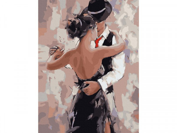 Картина по номерам с цветной схемой на холсте 30х40 АРГЕНТИНСКОЕ ТАНГО (18 цветов)