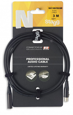 STAGG NAC3MXFMXMR - аудио кабель мини XLR- мини XLR, 3 м, черный