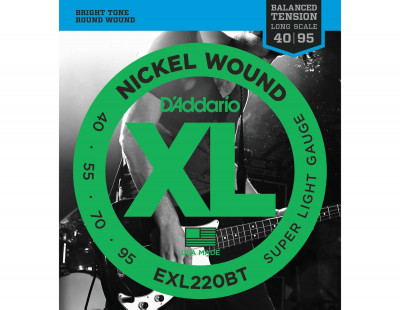 Струны для бас-гитары D'ADDARIO EXL220BT nickel,super soft 40-95