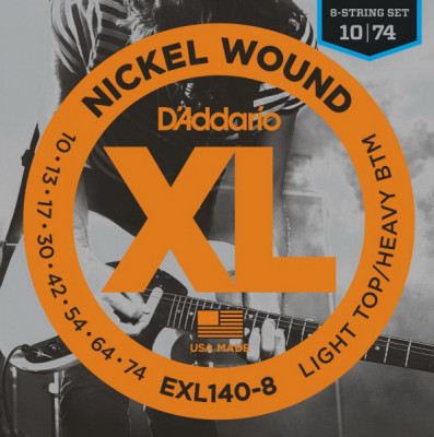 D'ADDARIO EXL140-8 Light/Heavy 10-74 струны для 8-струнной электрогитары
