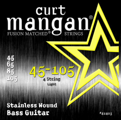 CURT MANGAN 45-105 Stainless Wound light Set струны для 4-струнной бас-гитары