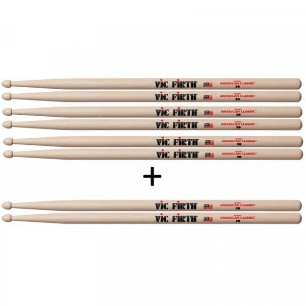 VIC FIRTH 2B 3+1 барабанные палочки орех