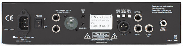 EDEN TN226 басовый усилитель-голова серии TerraNova, 225Вт/4Ом