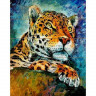 Картина по номерам на дереве 40х50 Афремов. Леопард (27 красок) №2
