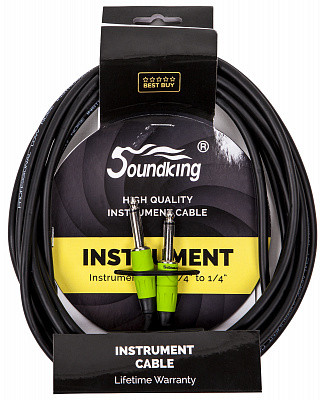 SOUNDKING BJJ032-15FT - инструментальный шнур, джек-джек (цвет разъемов зеленый)