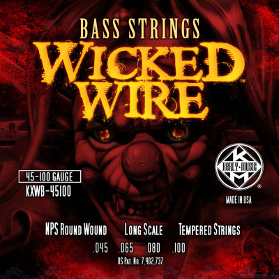 KERLY  KXWB-45100 Wicked Wire Nickel Plated Steel Tempered струны для бас-гитары