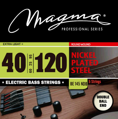 Комплект струн для 5-струнной бас-гитары Low B Double Ball End 40-120 Magma Strings BE145NDB