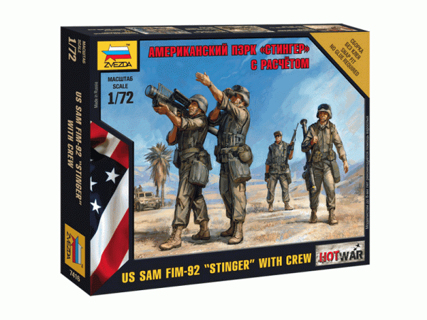 Сборная модель ZVEZDA Американский ПЗРК "Стингер", 1/72