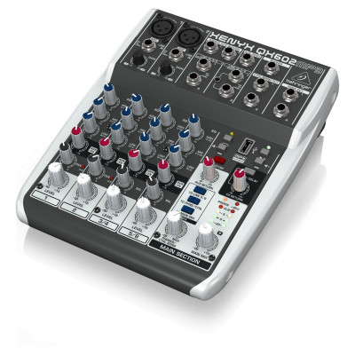 BEHRINGER QX602MP3 микшер 6 каналов, 2 микрофонный предусилитель XENYX