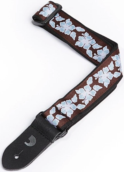 Ремень для укулеле PLANET WAVES 15UKE00 коричневый с голубыми цветами