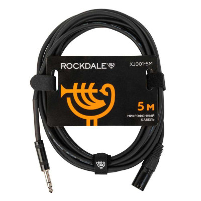 Микрофонный кабель ROCKDALE XF001-5M, разъемы XLR female X stereo jack male, 5 м