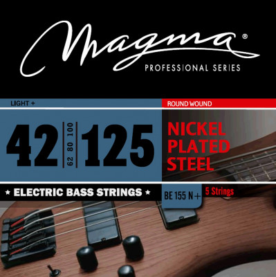 Комплект струн для 5-струнной бас-гитары Low B 42-125 Magma Strings BE155N+