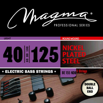Комплект струн для 5-струнной бас-гитары Low B Double Ball End 40-125 Magma Strings BE155NDB