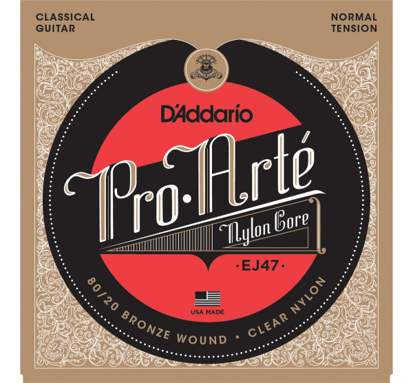 Струны для классической гитары D'ADDARIO EJ47 Gold, Normal Tension
