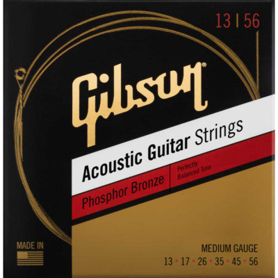 Струны для акустической гитары GIBSON Phosphor Bronze Acoustic Guitar Strings Light 12-53