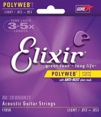 ELIXIR 11050 PolyWeb Anti-rust Light 12-53 струны для акустической гитары